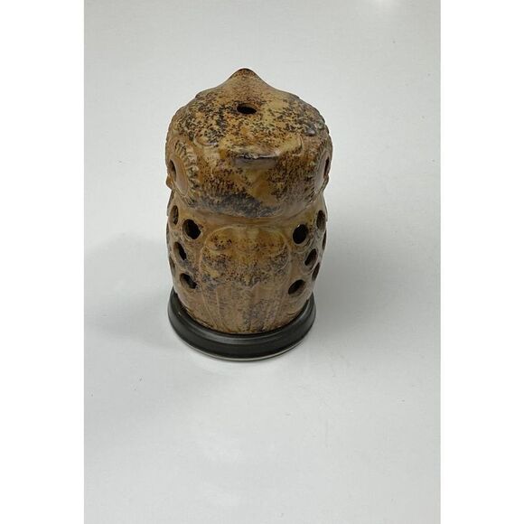 Vintage Stoneware Pottery Owl Tea Light Votive Candle Incense Holder Mid Century - Picture 4 of 9